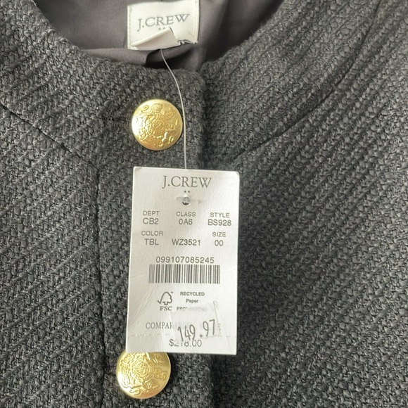 NWT J. Crew Factory Tweed Lady Jacket in Black, size 00 - Picture 3 of 7